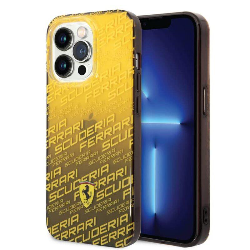 

CG Mobile Apple iPhone 13 Pro Ferrari PC/TPU Scuderia Dyed Bumper Mobile Phone Case Cover, Yellow