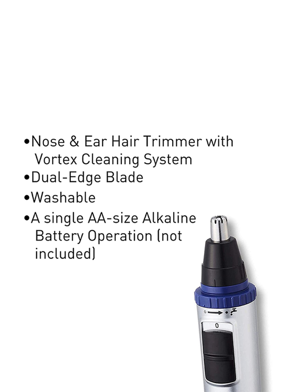 Panasonic Cordless Nose and Ear Hair Trimmer, ER-GN30, Black/Grey
