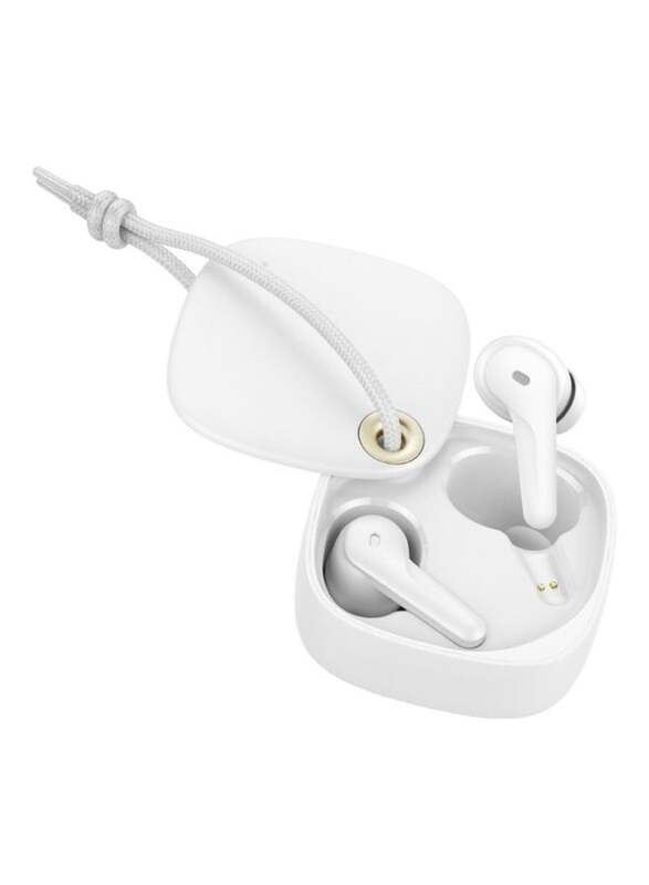 Promate FreePods-3 In-Ear Bluetooth Earbuds, with 4 Built-In Noise Cancelling Mics, 22h Playtime, 300mAh Charging Case and Smart Touch-Control, White