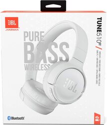 JBL Tune 510BT Wireless Over-Ear Headphones, JBLT510BTWHTEU, White