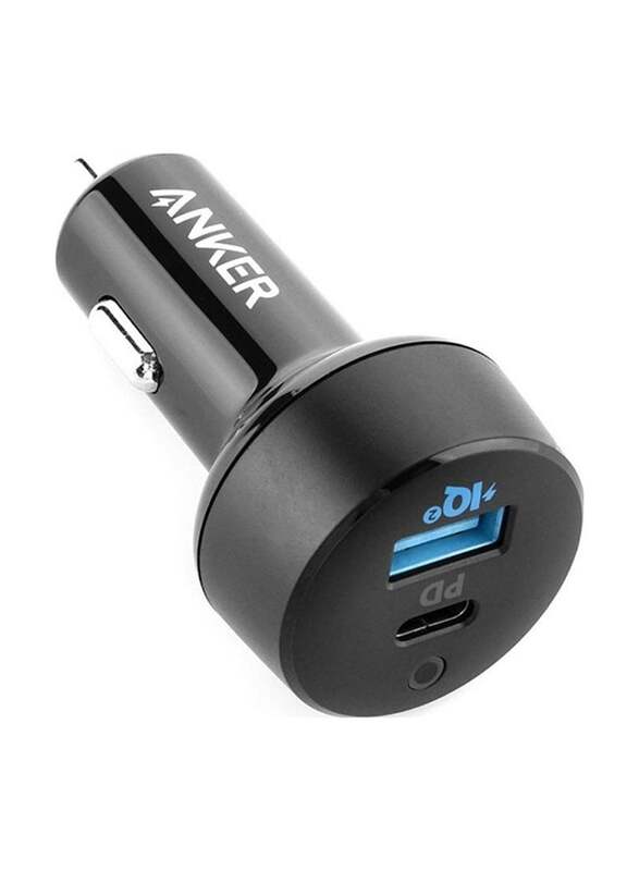 Anker PowerDrive PD+2 Dual Port High Speed Car Charger, 35W, Black