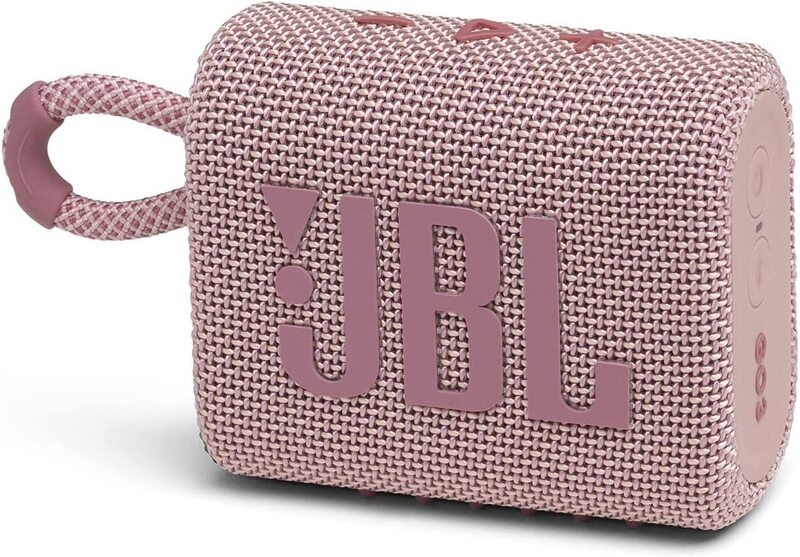 JBL Go 3 Portable Waterproof Speaker, JBLGO3PINK, Pink