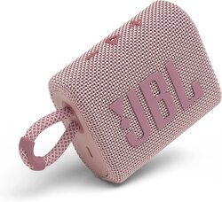 JBL Go 3 Portable Waterproof Speaker, JBLGO3PINK, Pink