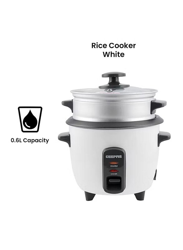 Geepas Electric Rice Cooker, GRC4324, White