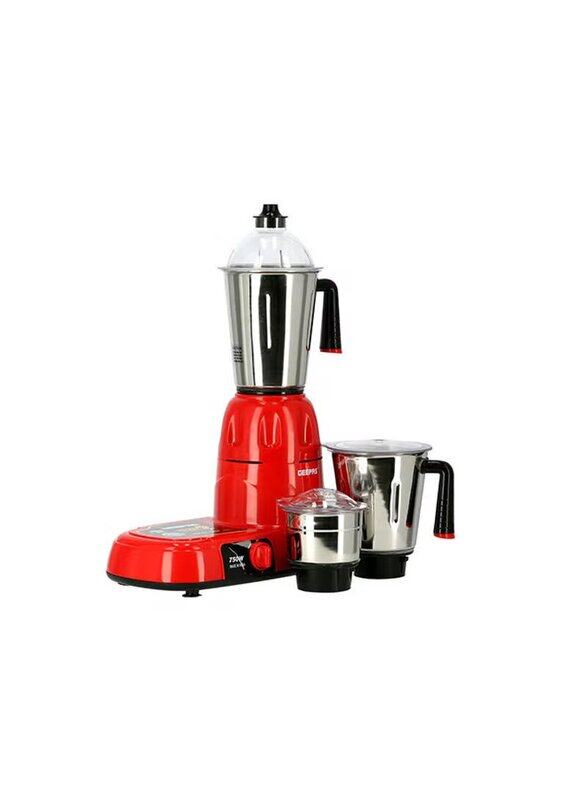 

Geepas 4-Piece Mixer Grinder Set, 750W, GSB5081, Red