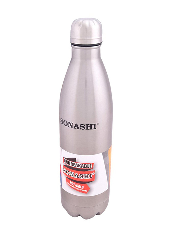 Sonashi 0.75 Ltr Unbreakable Stainless Steel Hot & Cold Vacuum Flask Bottle, SVB-752, Silver