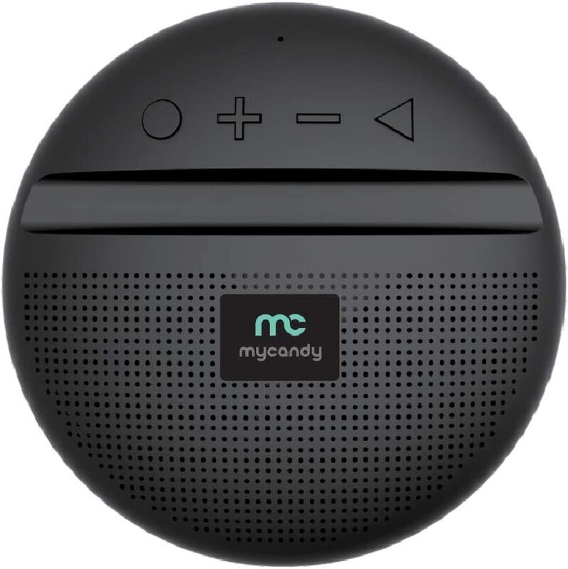 Mycandy Portable Bluetooth Speaker with Integrated Phone Stand and Inbuilt Radio, Black