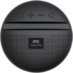 Mycandy Portable Bluetooth Speaker with Integrated Phone Stand and Inbuilt Radio, Black