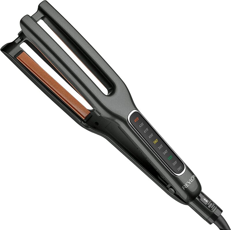 Revlon Double Straight Copper Ceramic Dual Plate Hair Straightener, RVST2204RB, Black