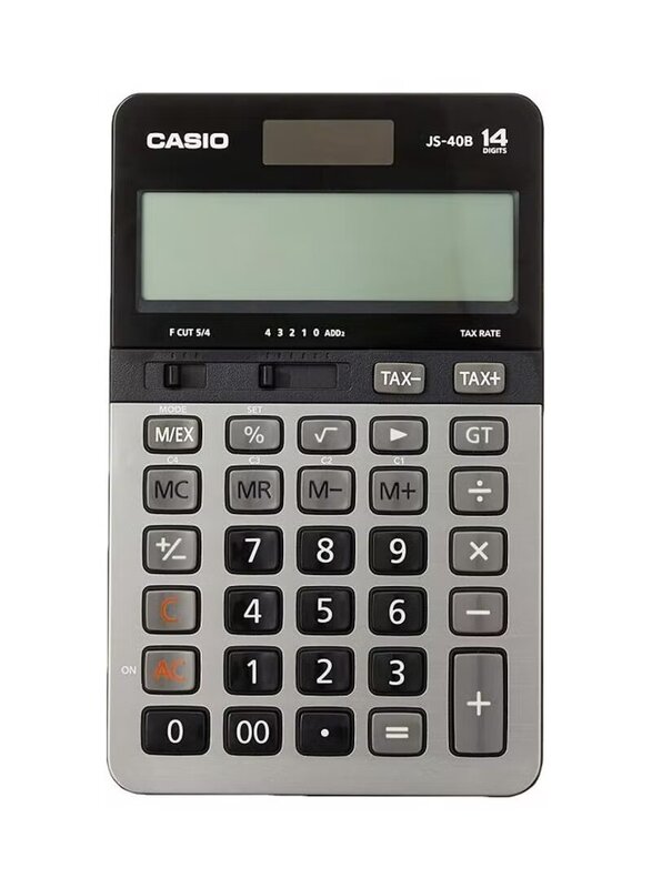 Casio 14-Digit Financial Calculator, JS-40B, Grey/Black
