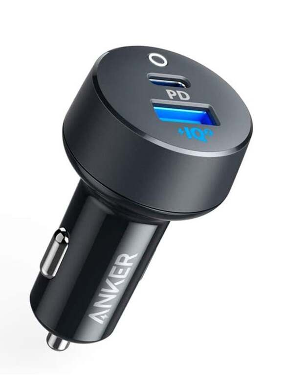 Anker PowerDrive PD+2 Dual Port High Speed Car Charger, 35W, Black