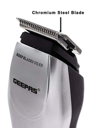 Geepas Rechargeable Trimmer with 4 Combs for Men, GTR34N, Silver/Black