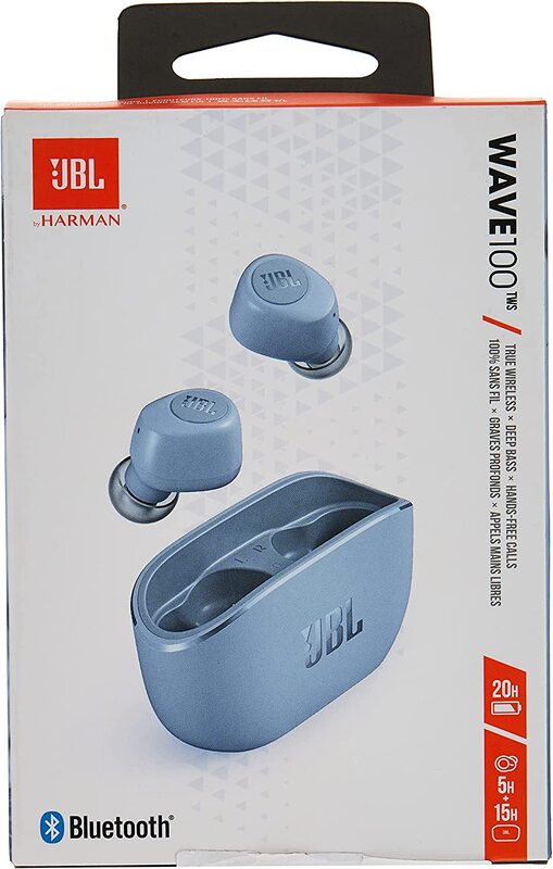 JBL Wave 100TWS True Wireless In-Ear Earbuds, Blue