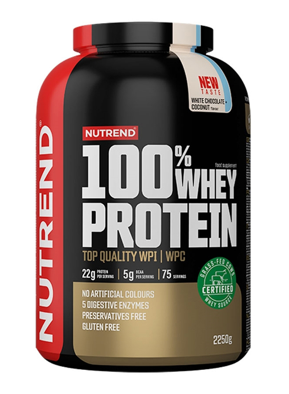 Nutrend 100% Whey Protein Powder, 2250g, White Chocolate & Coconut