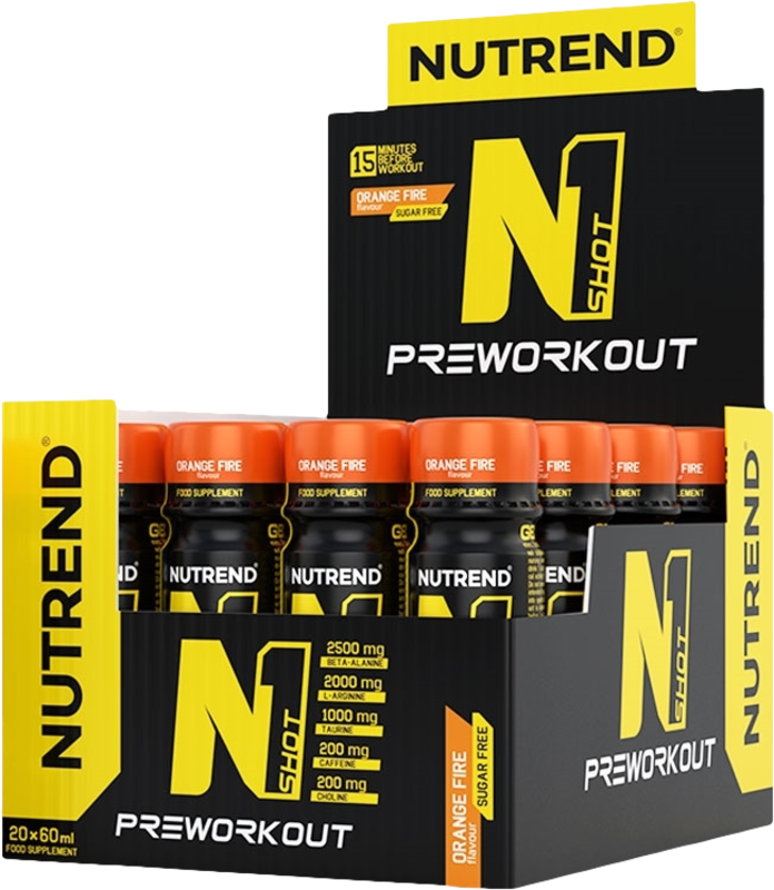 Nutrend N1 Preworkout Shot 20 × 60 مل ، أورانج فاير