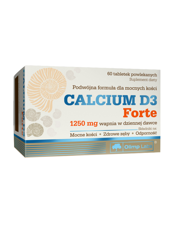 Olimp Labs Calcium D3 Forte Dietary Supplement, 1250mg, 60 Tablets