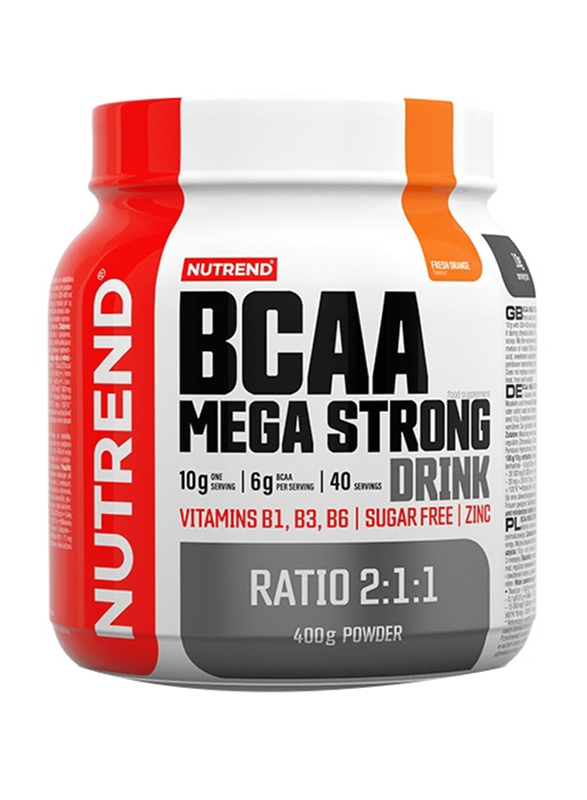 Nutrend BCAA Mega Strong Drink Powder, 400g, Orange