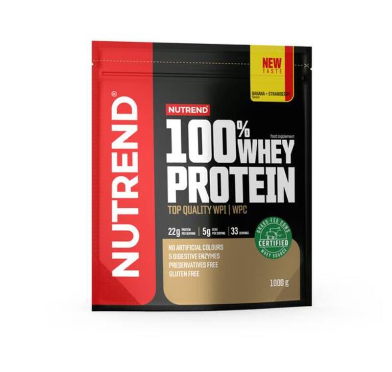 Nutrend 100٪ Whey Protein 1000g موز وفراولة