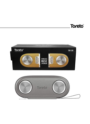 Toreto Twin Magno Magnetic Portable Bluetooth Speaker, TOR-310, Beige/Silver