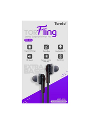 سماعات اذن توريتو بتصميم داخل الاذن 3.5 مم, Tor-296, أسود