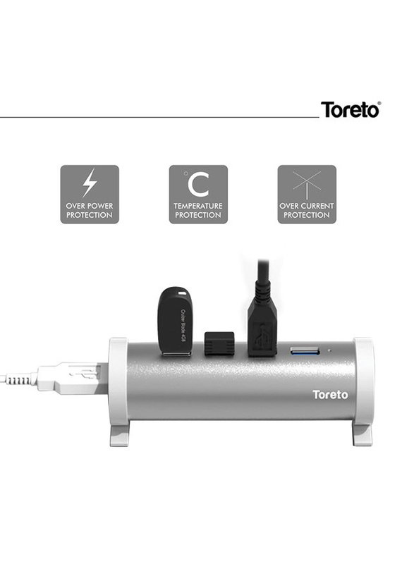 Toreto Bind 4.3 USB Hub, Tor-754, Silver