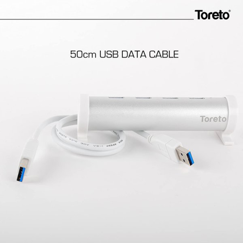 Toreto Bind 4.3 4-Port USB Hub, TOR-754, Grey