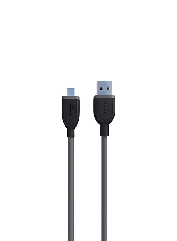 

Toreto 2-Meter Armour-2 Micro B USB Charging Cable, USB Type A Male to Micro B USB for Smartphones, Grey
