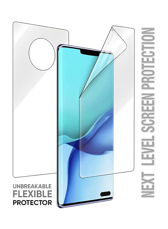 Break Protection Huawei Mate 30 Pro Unbreakable 360° Front Back & Side Tempered Glass Screen Protection, Clear/Black