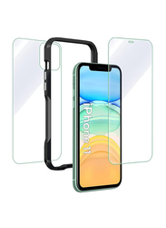 Break Protection Apple iPhone 11 Unbreakable 360° Front Back & Side Tempered Glass Screen Protection, Clear/Black