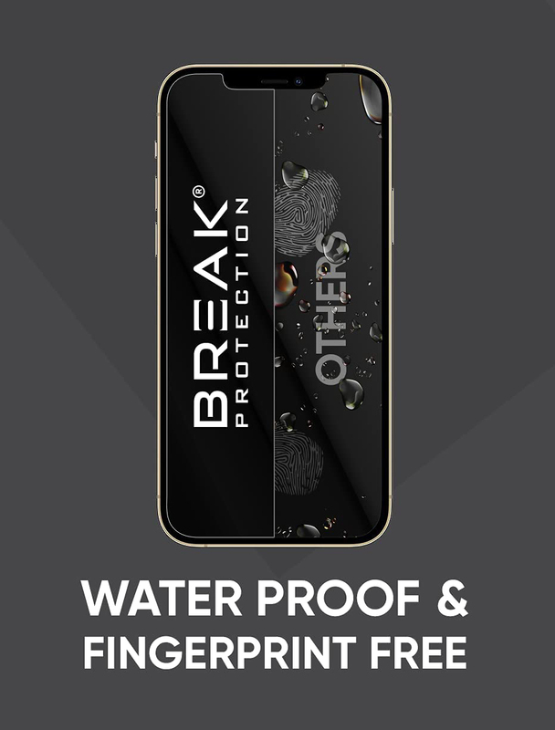 Break Protection Apple iPhone 12 Pro Unbreakable 360° Front Back & Side Tempered Glass Screen Protection, Black/Clear