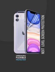 Break Protection Apple iPhone 11 Unbreakable 360° Front Back & Side Tempered Glass Screen Protection, Clear/Black