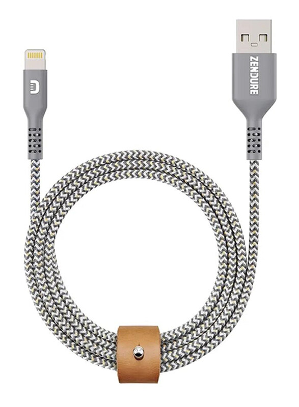

Zendure 1-Meter SuperCord Ultra-Durable Lightning Cable, USB Type A Male to Lightning for Apple Devices, Grey