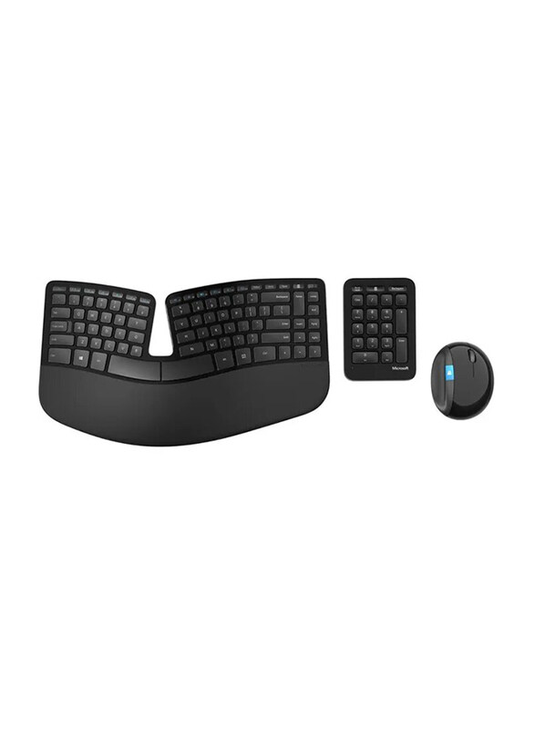 

Microsoft Sculpt Ergonomic Desktop Wireless English Keyboard, Number Pad and Mouse Set, Black