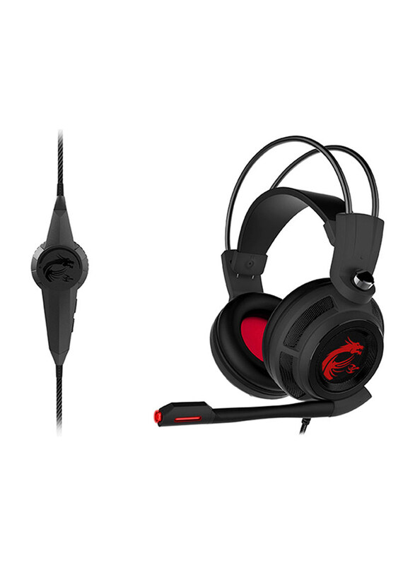 

Msi Wired Over-Ear Noise Cancelling Gaming Headset with Mic, Black/Red