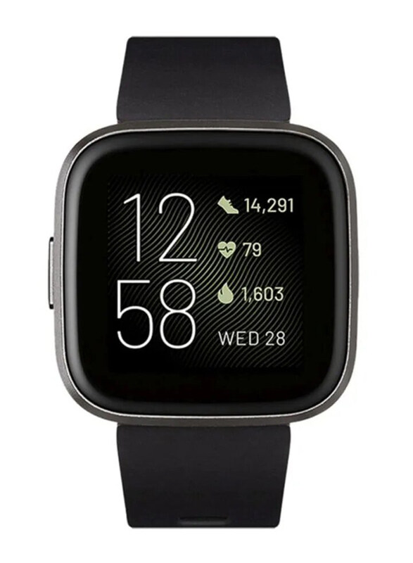 

Fitbit Versa 2 NFC Smartwatch, Carbon Aluminium Case, Black