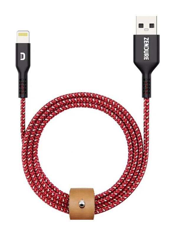 

Zendure 100cm Ultra-Durable Kevlar Braided Cable, USB Type A Male to Light for Apple Devices, Red