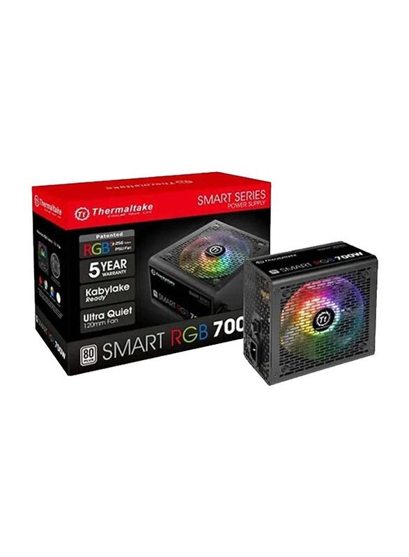 

Thermaltake Smart RGB 700 Watt 80+ Power Supply Unit, Black