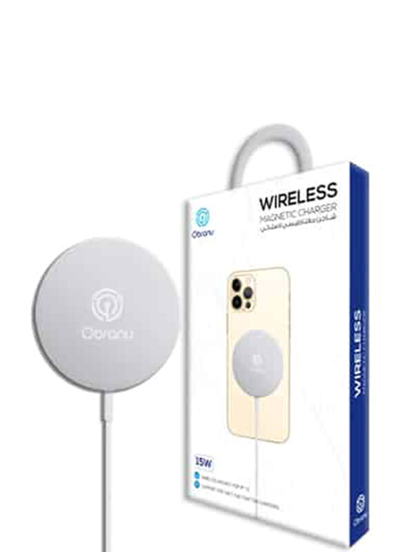 

Obranu 15W Wireless Magnetic Charger for Apple iPhone 12 Series, Silver