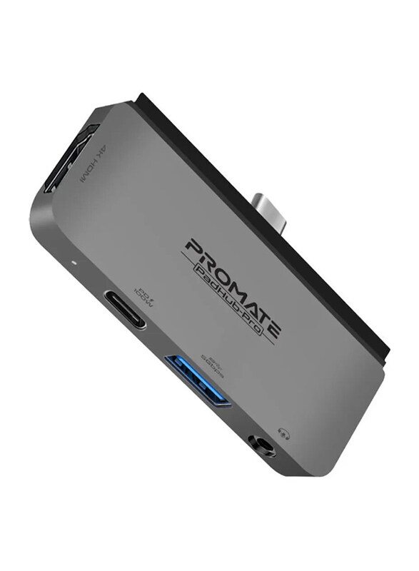 

Universal Promate 4-in-1 Multi Media Type-C USB Hub, Grey