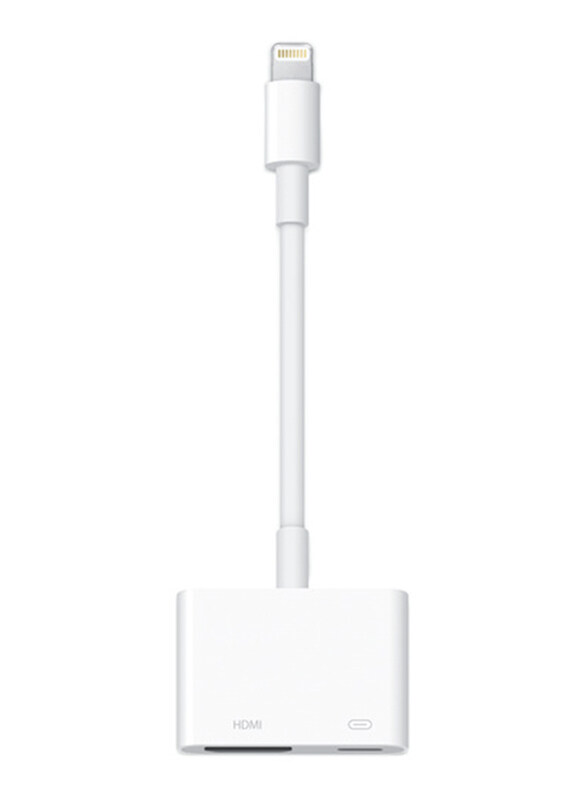 

Apple Lightning Digital AV Adapter, Lightning Male to HDMI/Lightning for Apple Devices, White