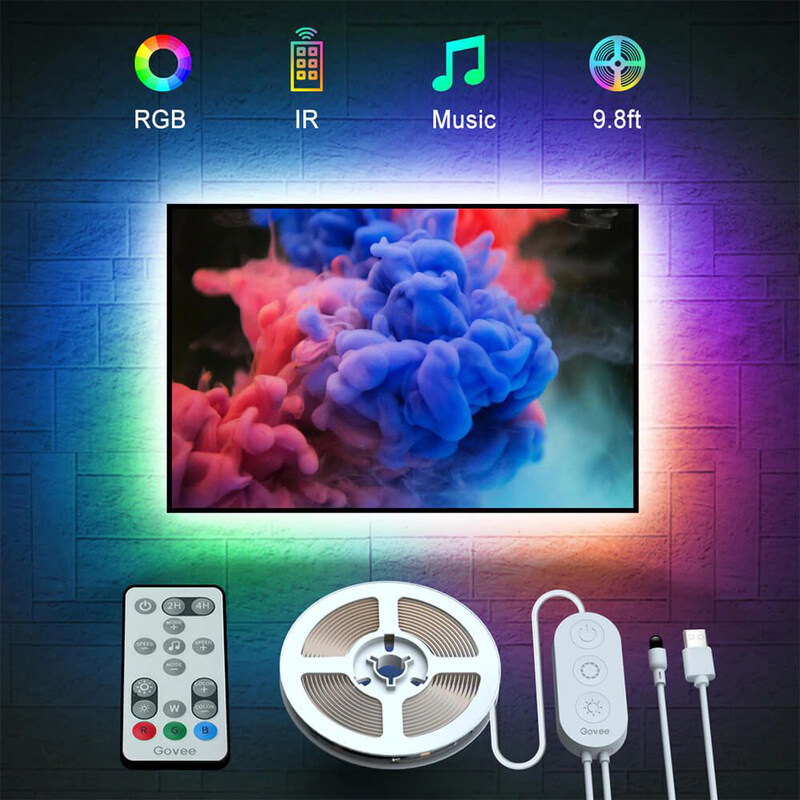 

Govee RGB Remote Control LED Strip for TV, 2-Meter, White