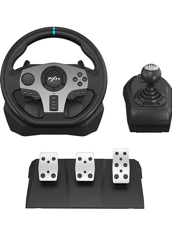 

Multiple Pxn 900 Degree Double Vibration Racing Steering Wheel with Shifter for PC/PS3/PS4/Xbox One/Switch, Black