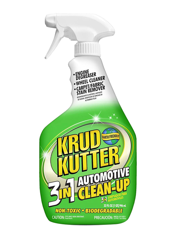 Krud Kutter 3-in-1 Automotive Clean Up Spray Bottle, 946ml, Green