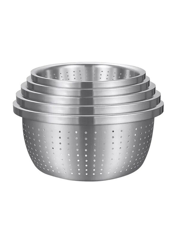 

Generic 5-Piece Stainless Steel Colander Set, Silver