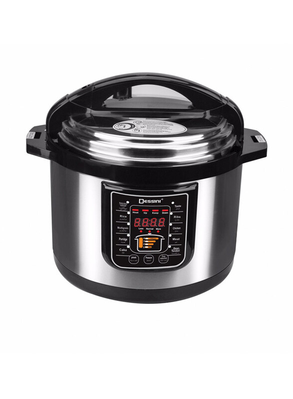 

Dessini 12L Stainless Steel Round Electric Pressure Cooker with Lid, AKA771, Silver/Black