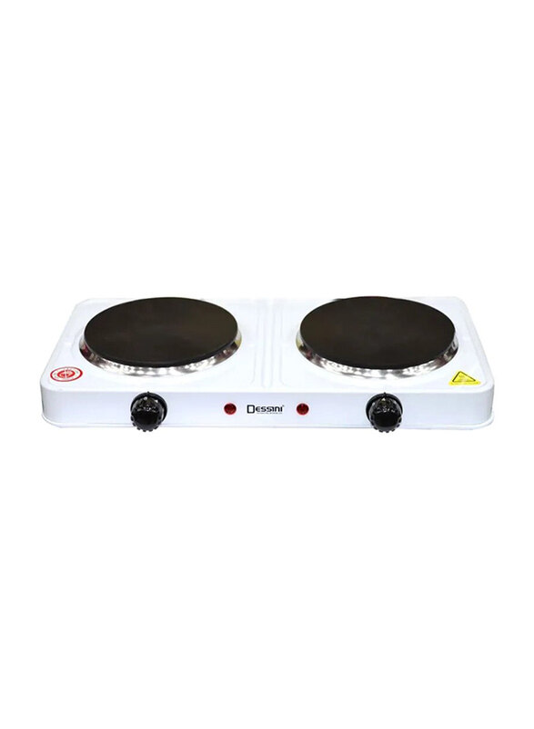 

Dessini Electric Double Solid Hot Plate for Heating & Cooking Food, White