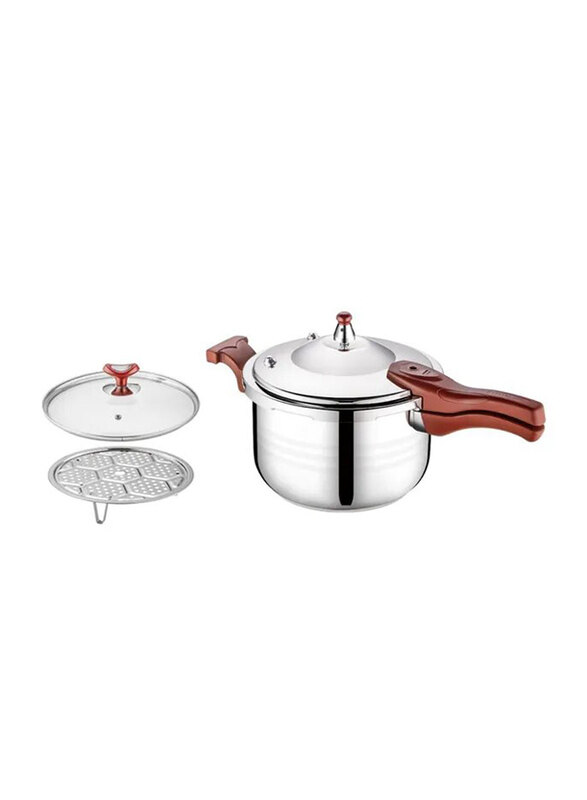 

Unbranded 11 Ltr 3-in-1 Stainless Steel Round Pressure Cooker, Silver