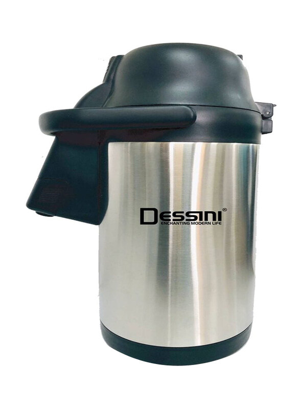 

Dessini 4 Ltr Stainless Steel Flask, Silver/Black