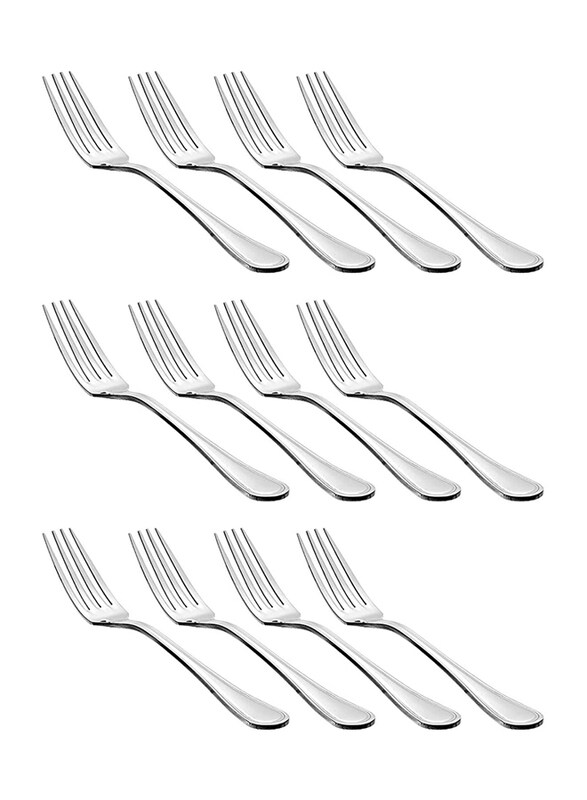 

Unbranded 12-Piece Stainless Steel Dinner Fork Set, Silver