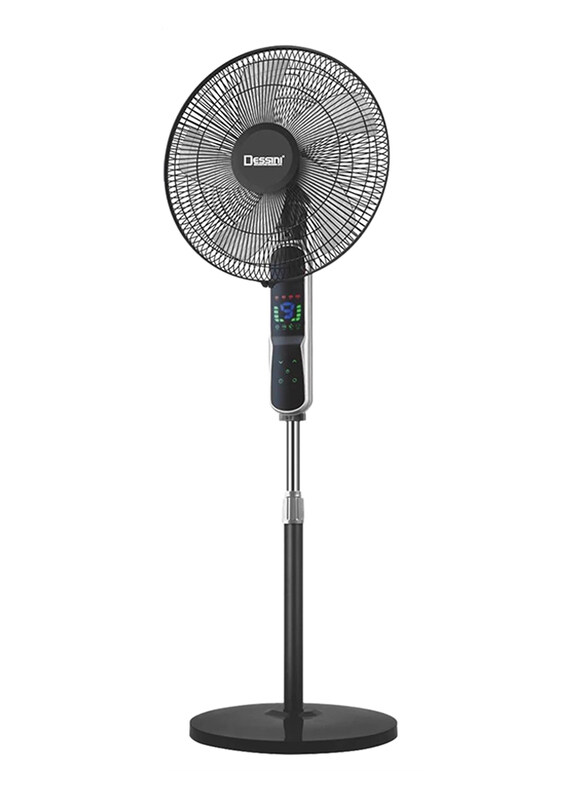 

Dessini LED Screen Electric Pedestal Fan, Black/Silver